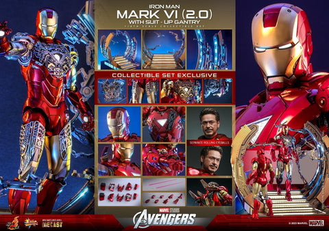 Hot Toys MMS688D53 The Avengers: Iron Man Mark VI (2.0) with Suit-Up Gantry